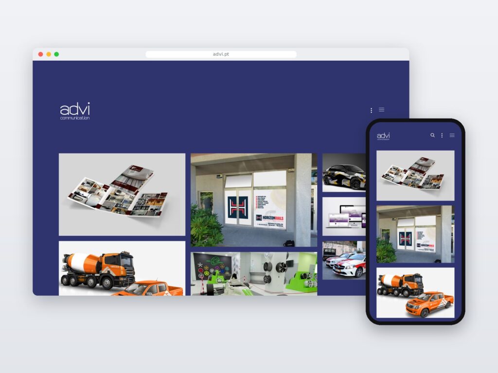 advi — site em computador e telemóvel