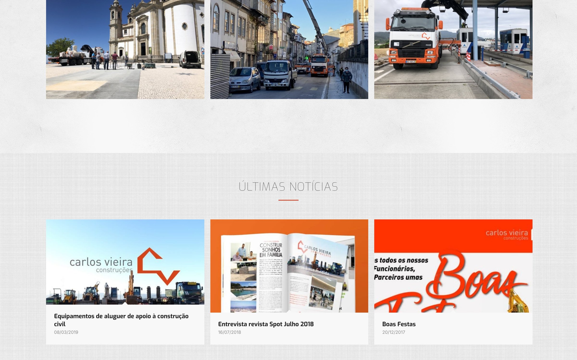 CAV Construções — secção do site