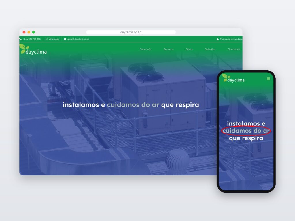 Dayclima — site em computador e telemóvel