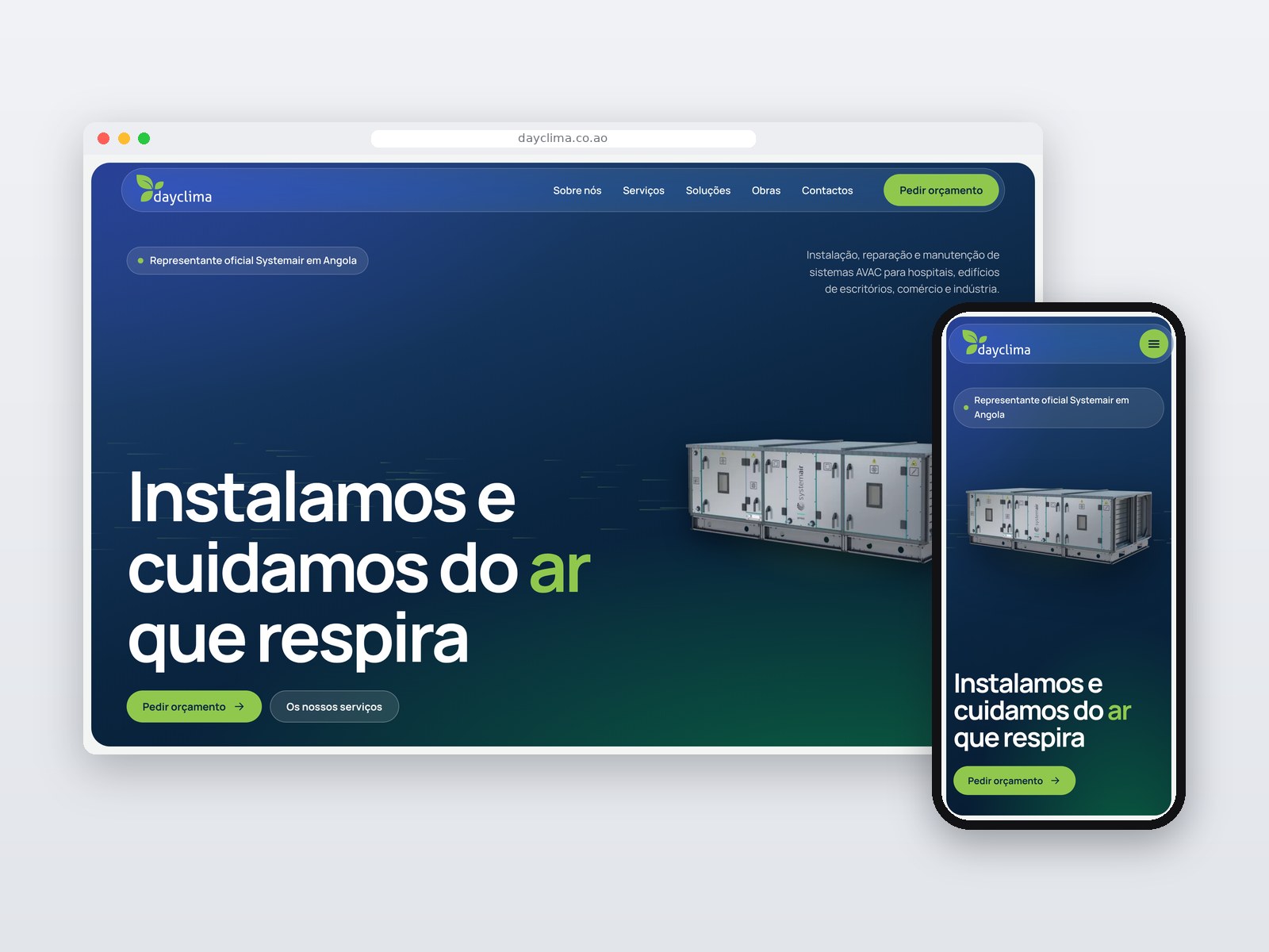 Dayclima — novo site em computador e telemóvel