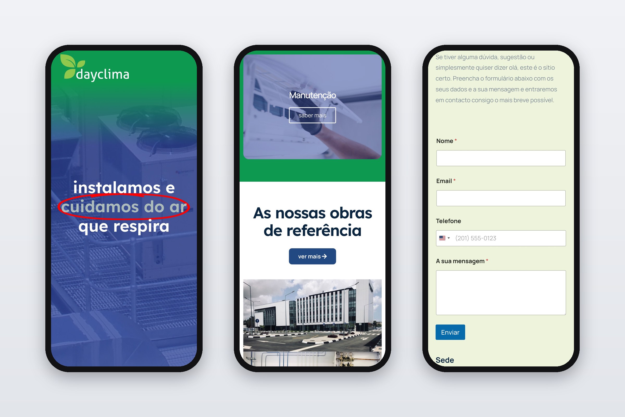 Dayclima — site em telemóvel