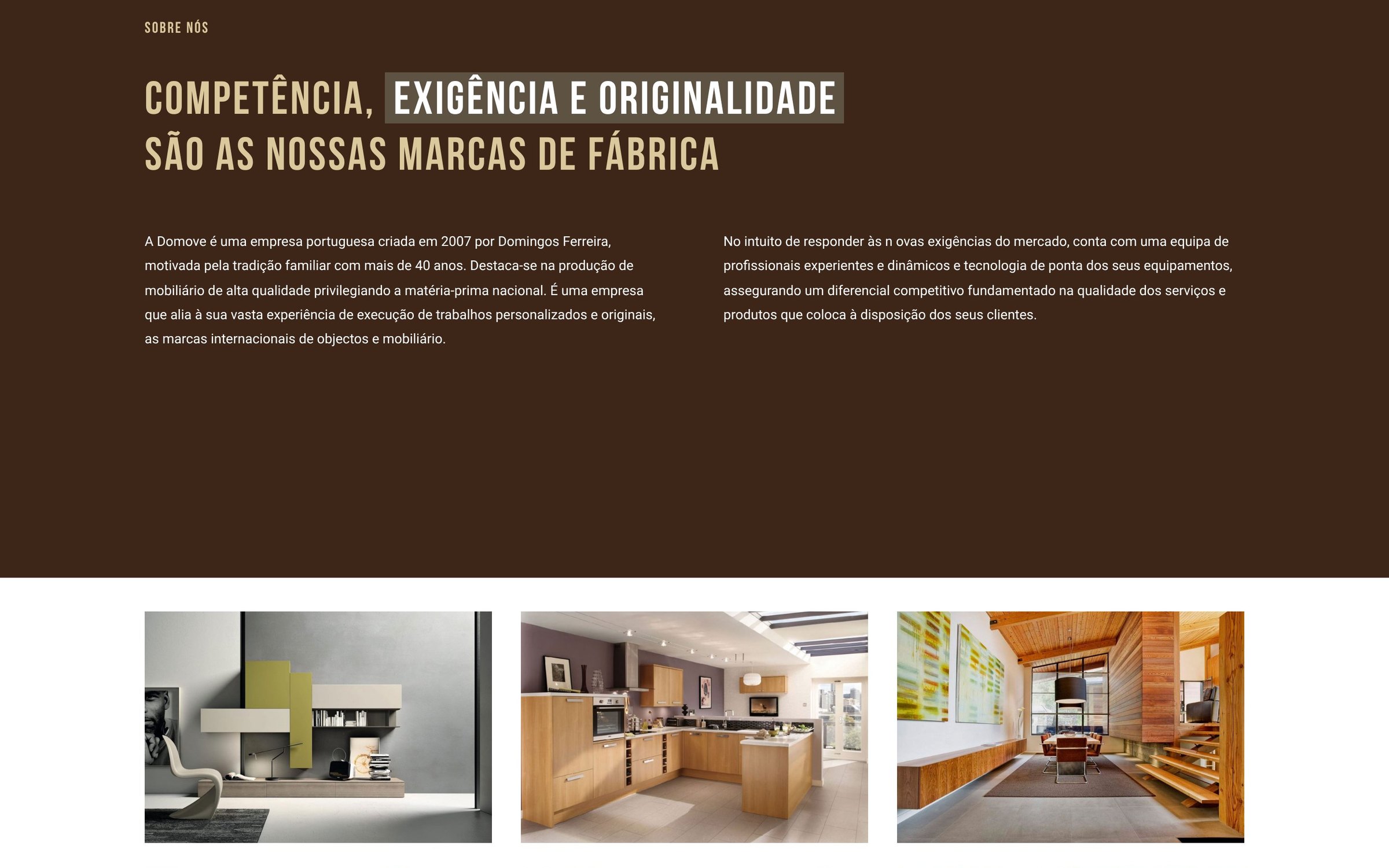 Domove — secção do site