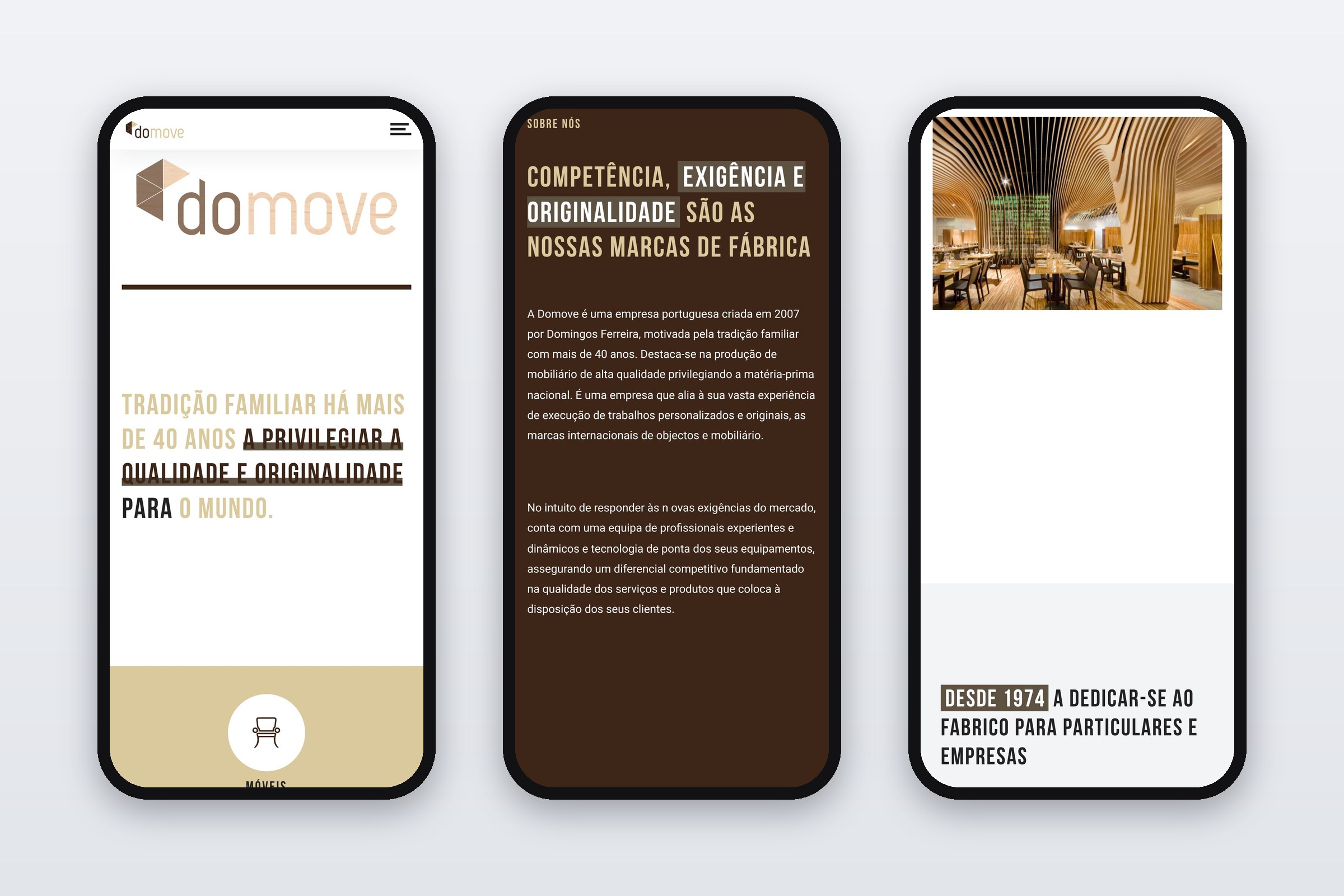 Domove — site em telemóvel