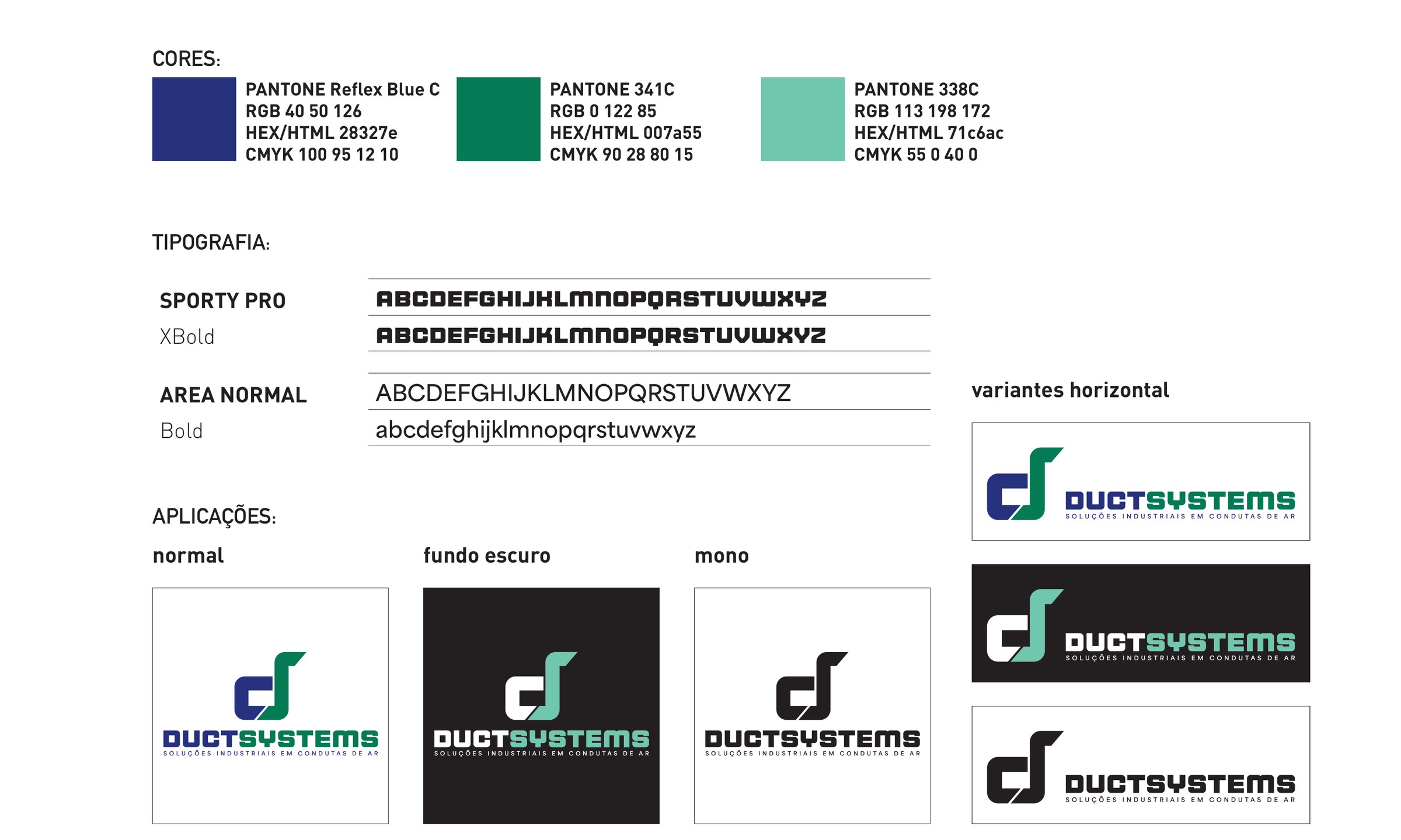 DuctSystems — cores e tipografia