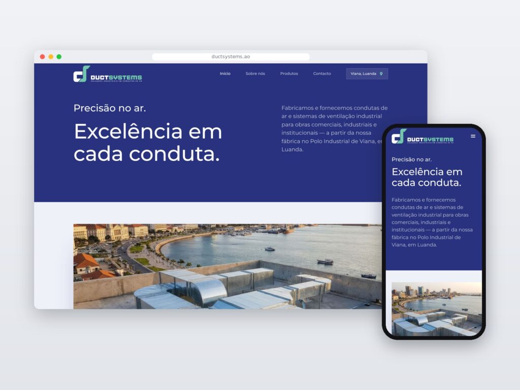 DuctSystems — site em computador e telemóvel