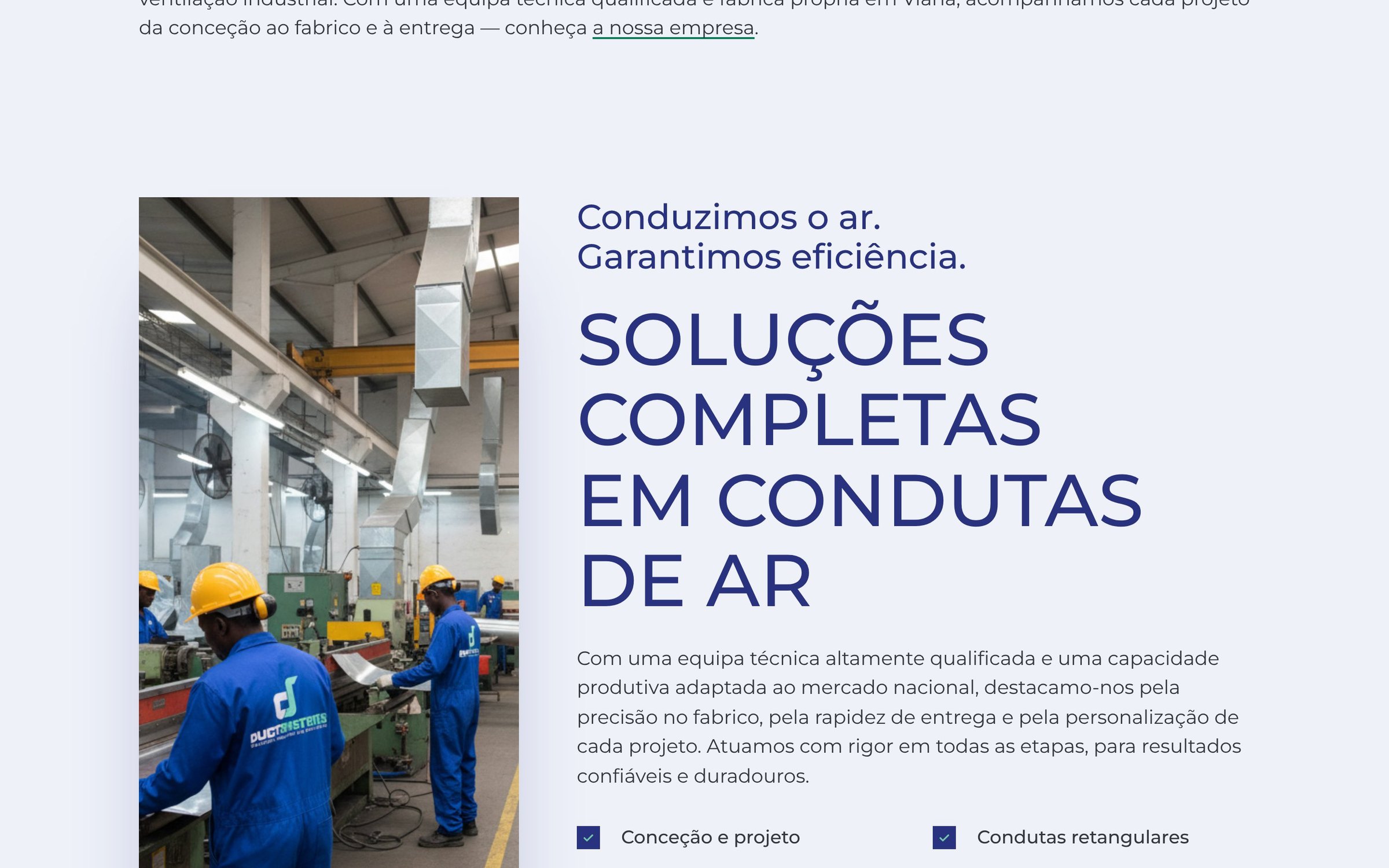 DuctSystems — secção do site