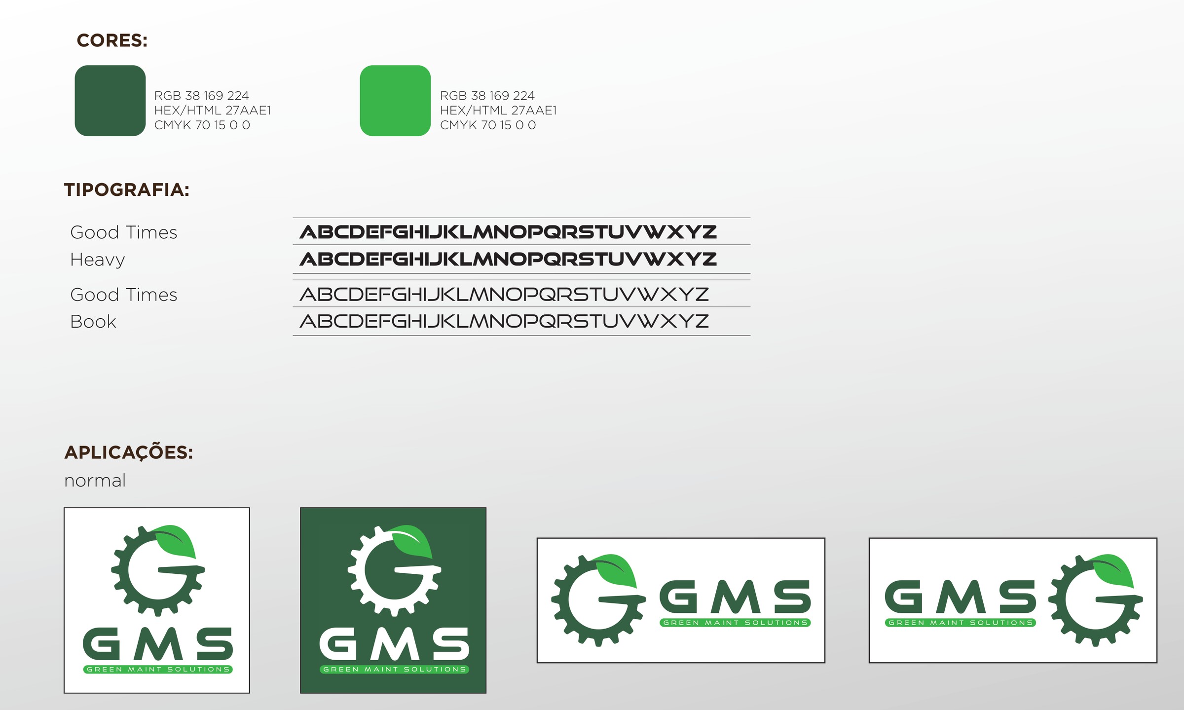 GMS — cores e tipografia