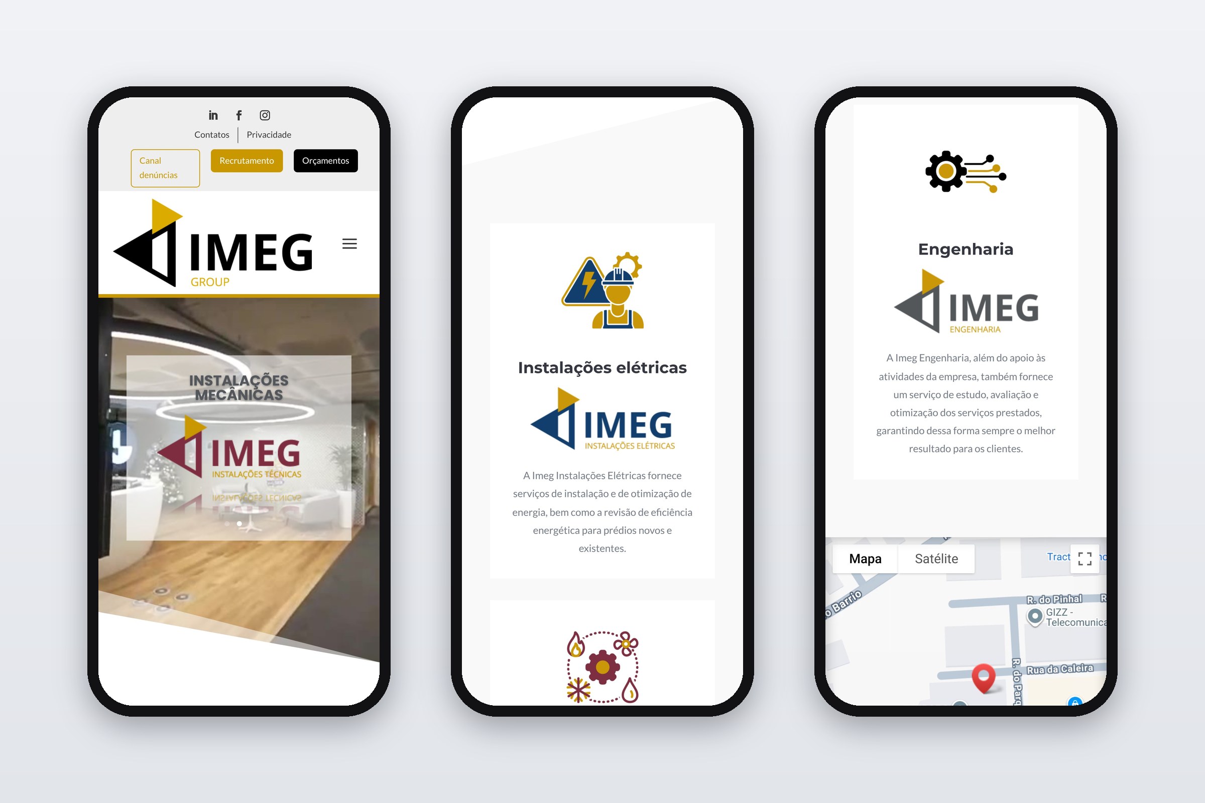 IMEG — site em telemóvel