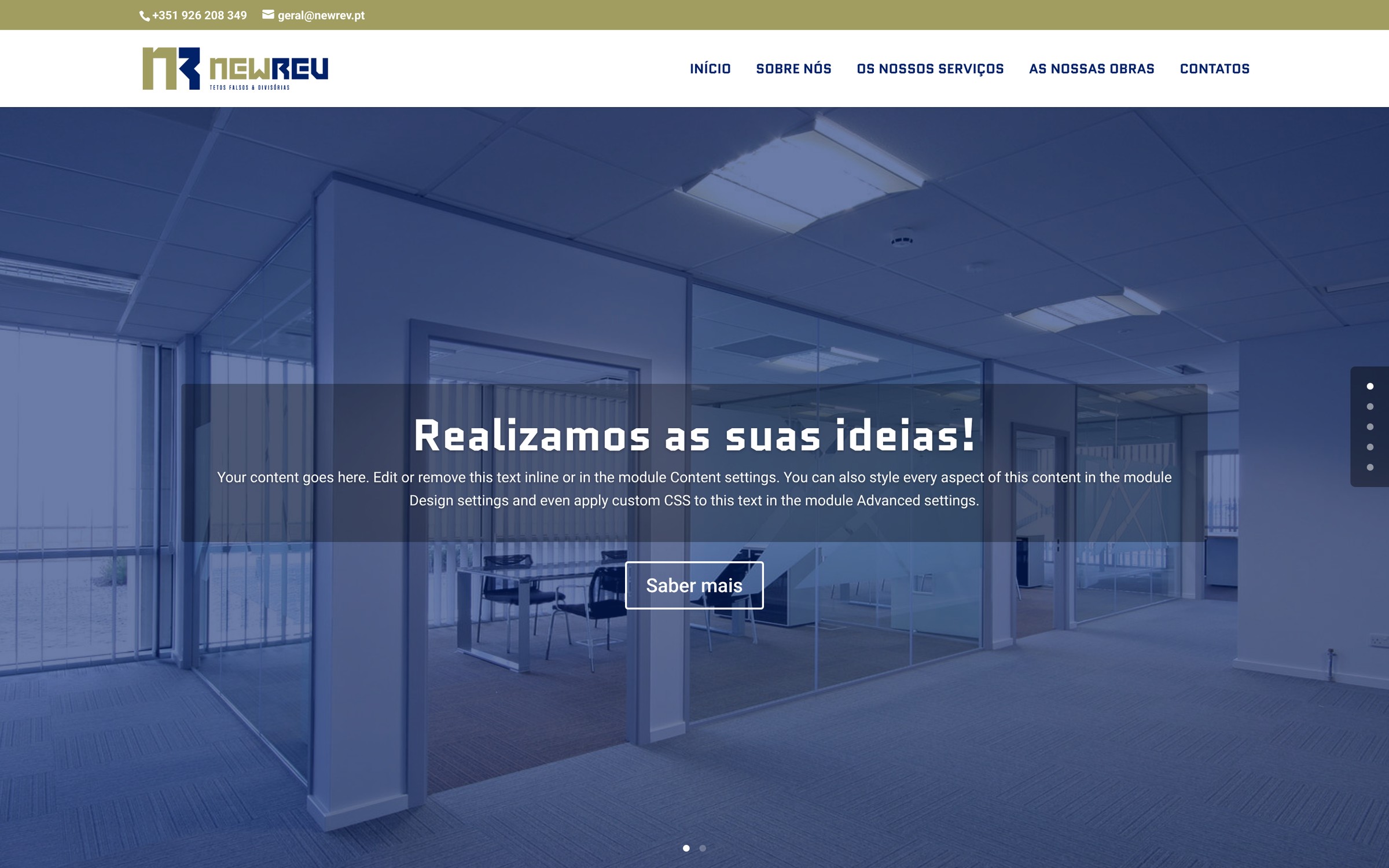 NewRev — página inicial do site