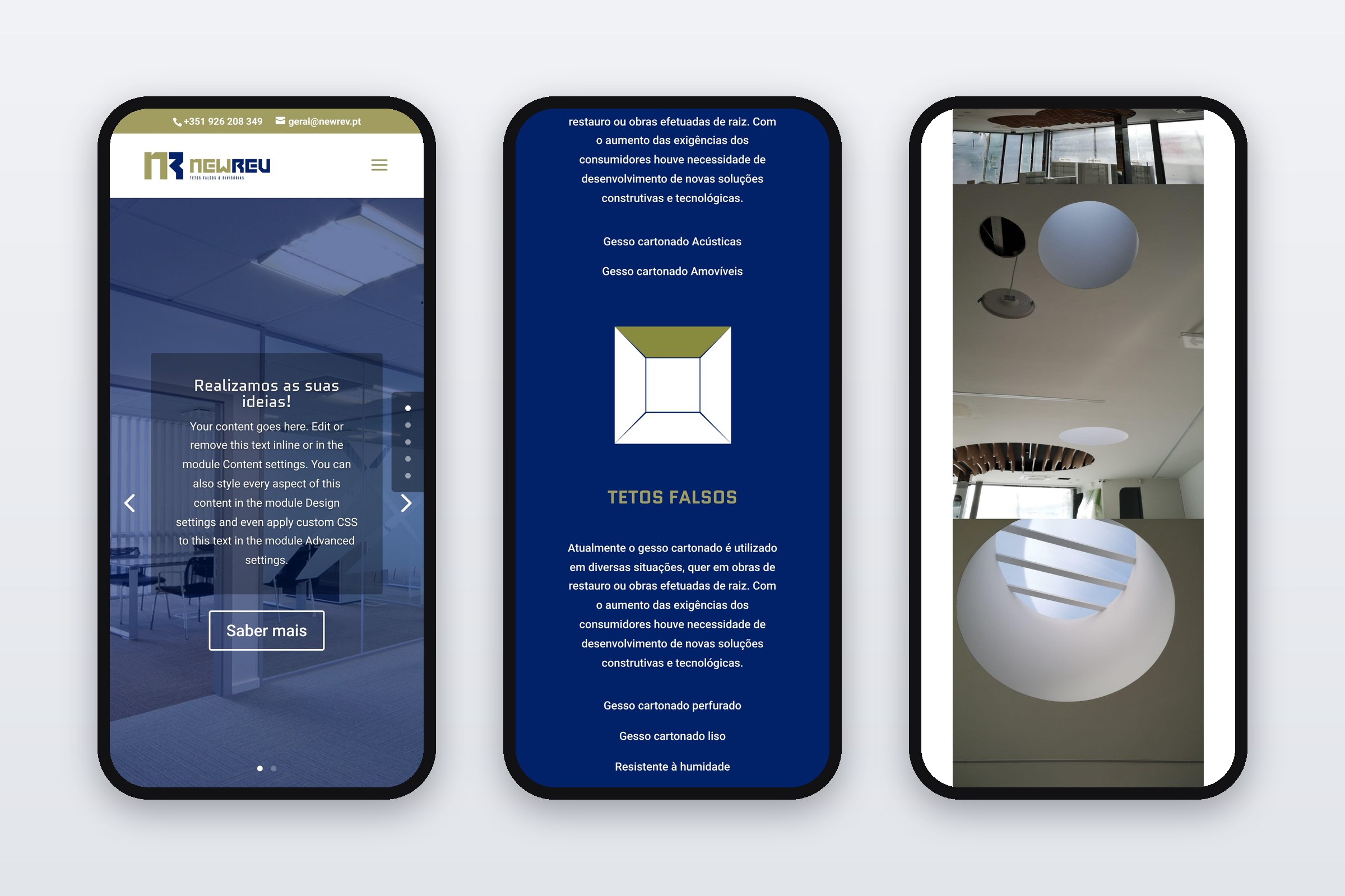 NewRev — site em telemóvel