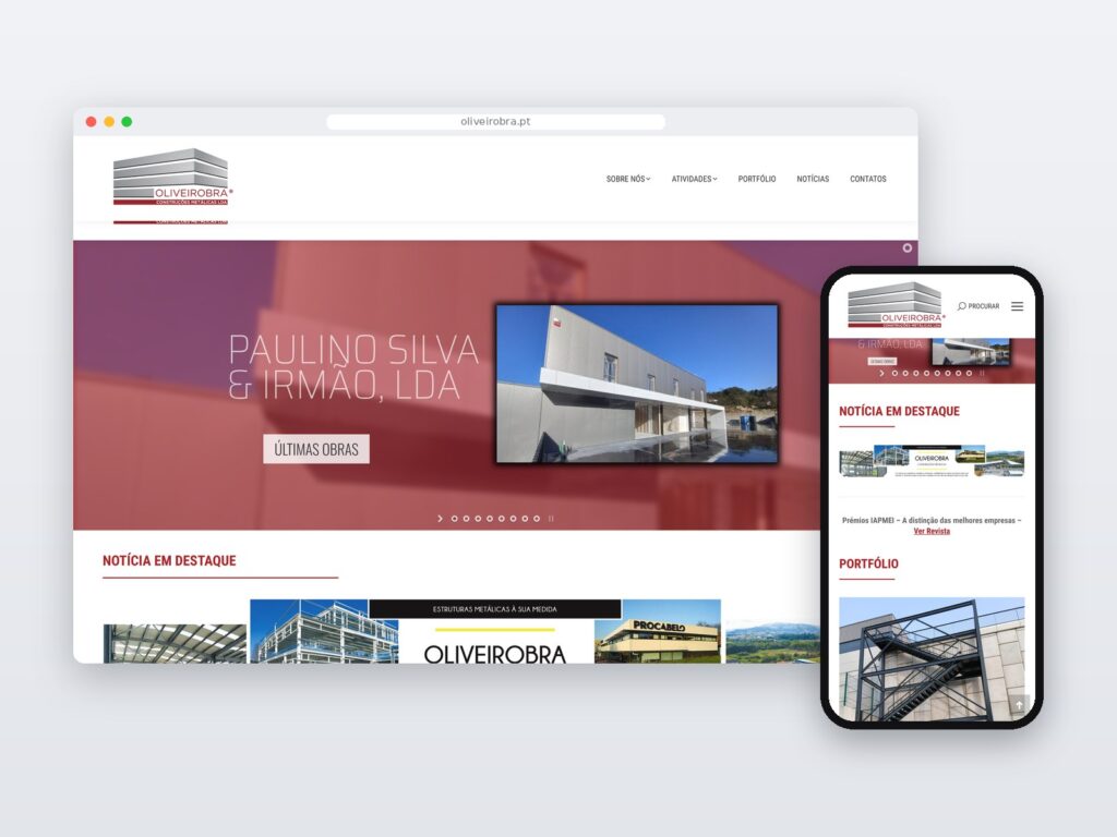 Oliveirobra — site em computador e telemóvel