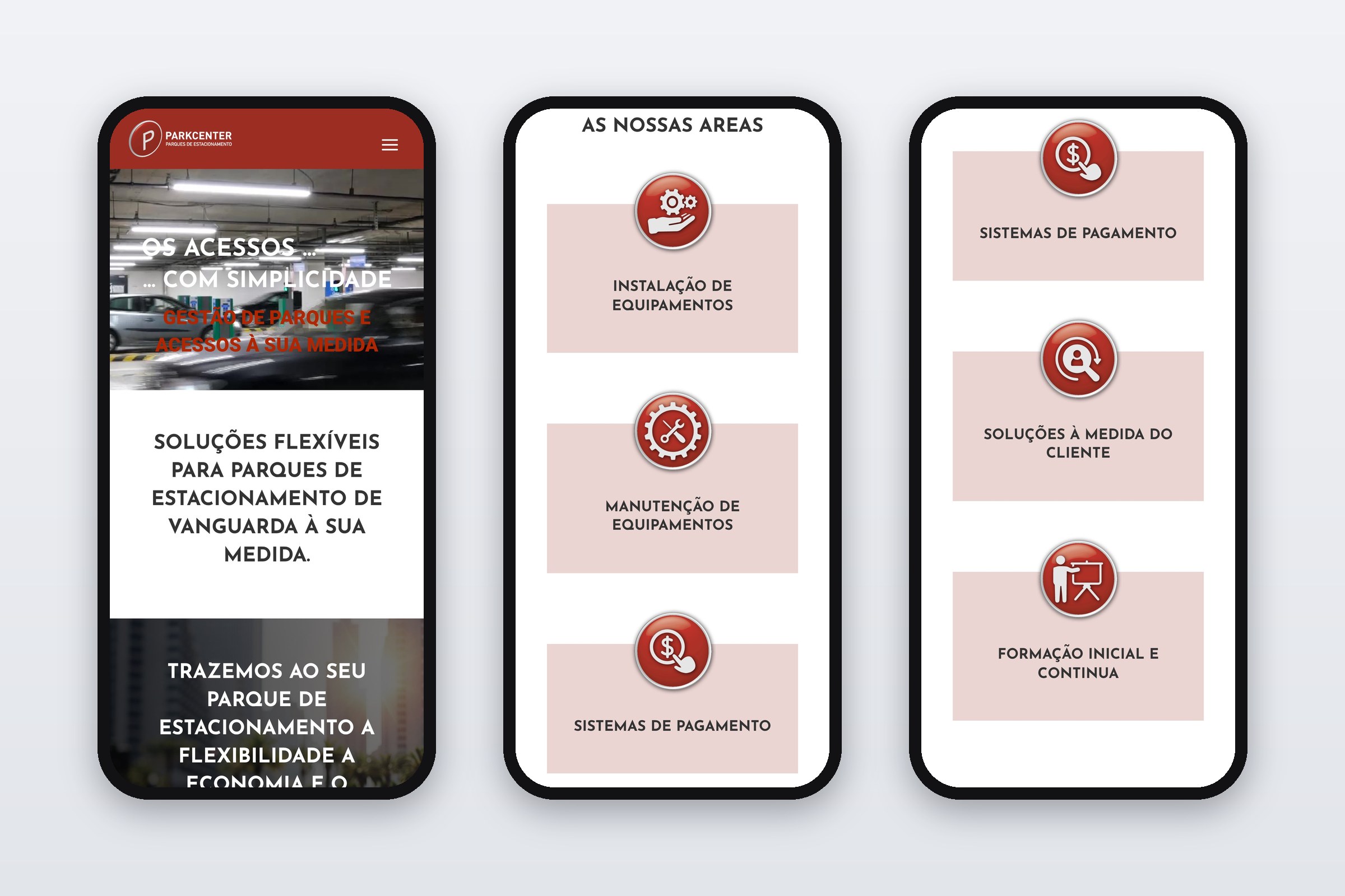 Parkcenter — site em telemóvel