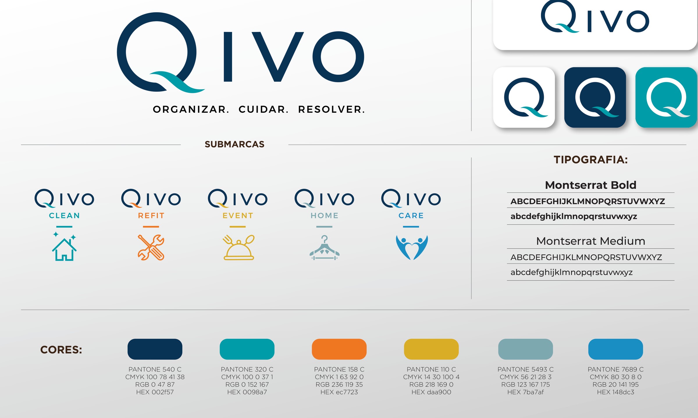 QIVO — sub-marcas e cores