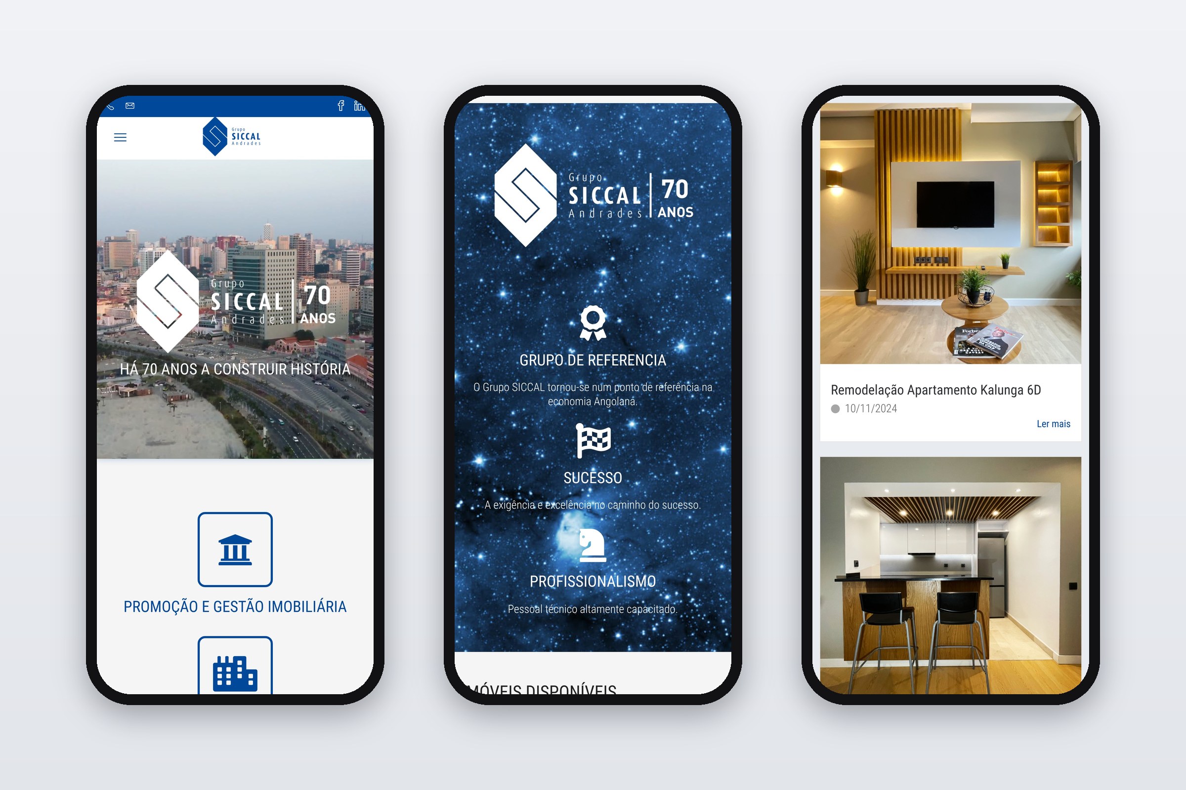 Grupo Siccal Andrades — site em telemóvel