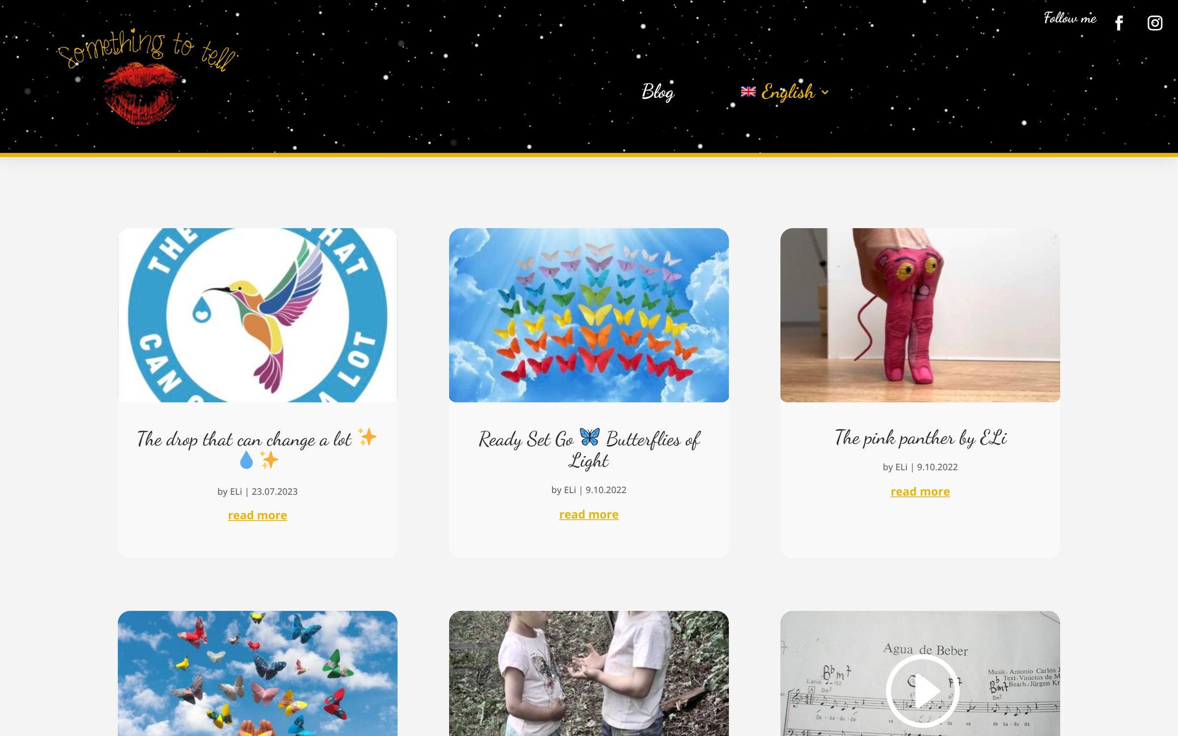 Something to tell — página inicial do site