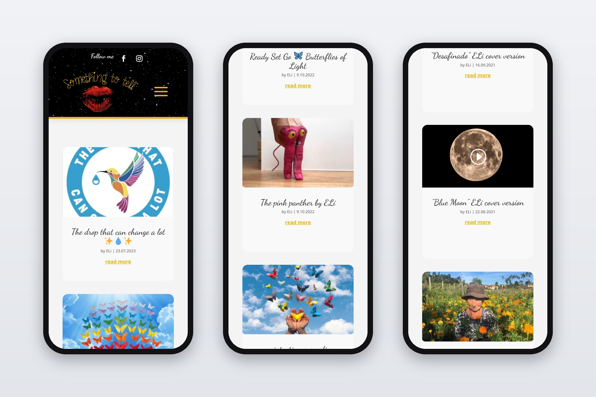 Something to tell — site em telemóvel