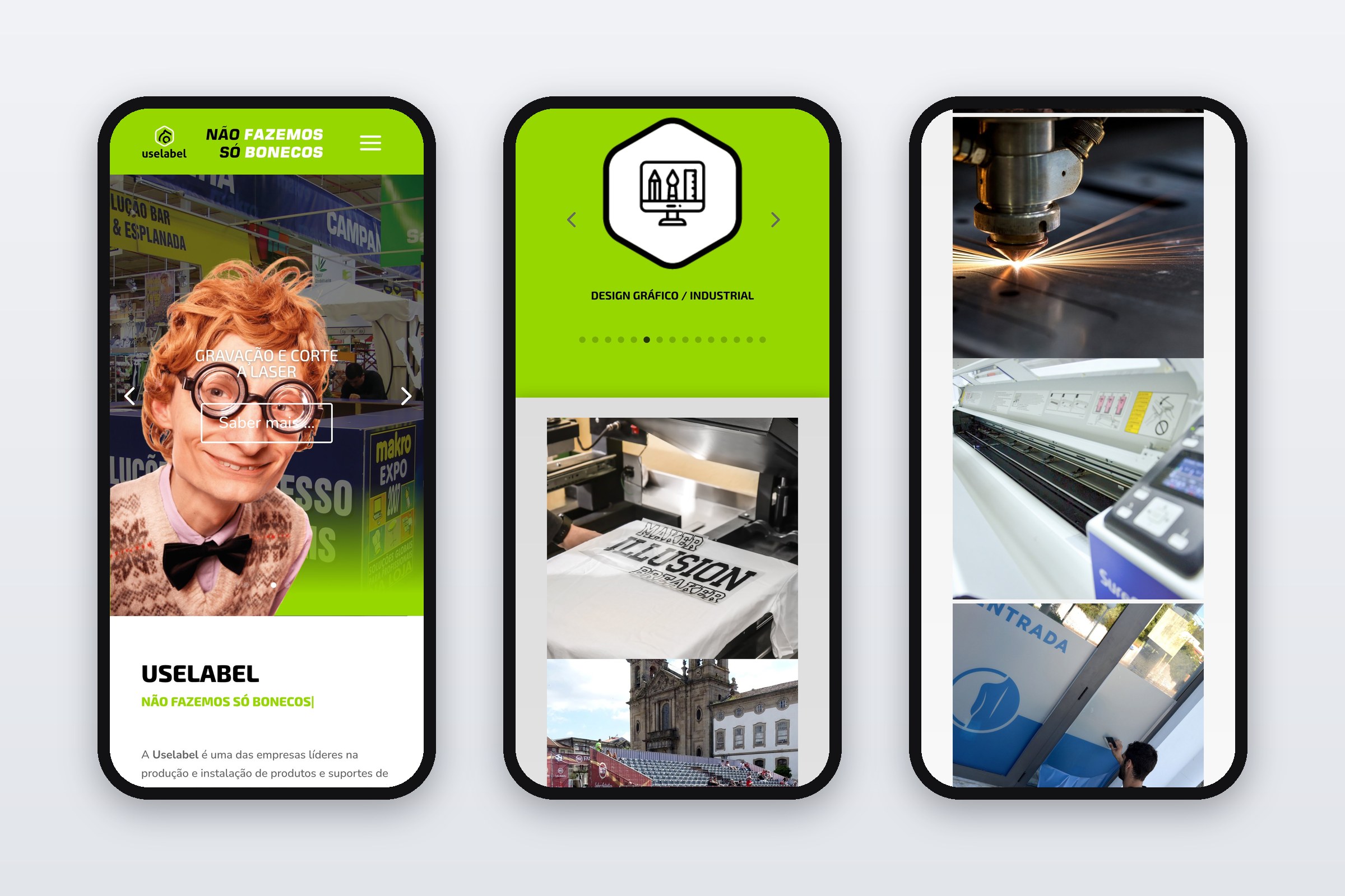 Uselabel — site em telemóvel